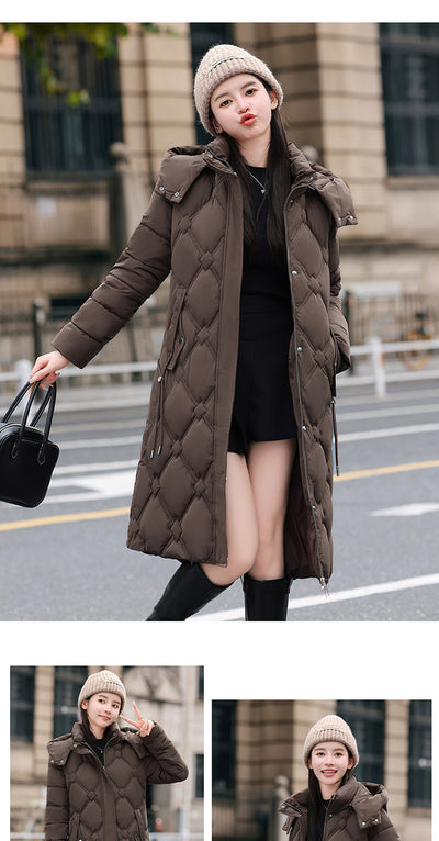 Abrigo Acolchado de Algodón Desmontable para Mujer - Largo Invierno - Image 13