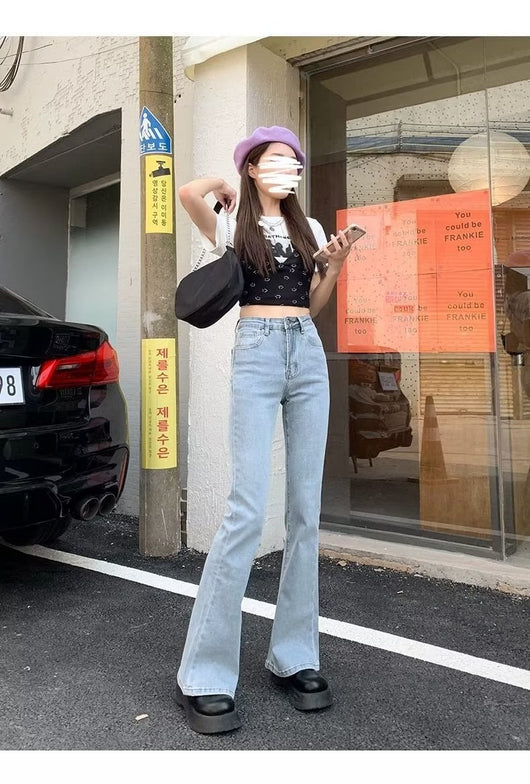 Jeans Acampanados Retro Cintura Alta Efecto Esbeltez para Mujer - Image 12