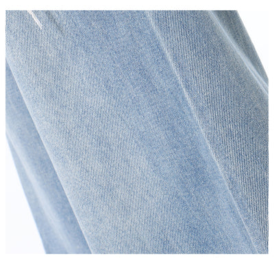 Pantalones Rectos Azul Vintage Efecto Desgastado Doble Tela para Mujer - Image 27