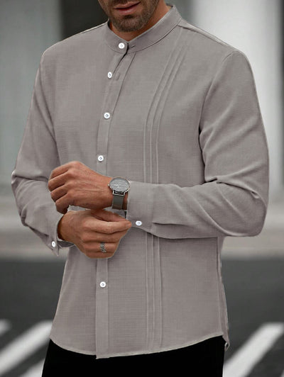 Cardigan Rayado Cuello Mao Hombre Primavera-Otoño - Image 9