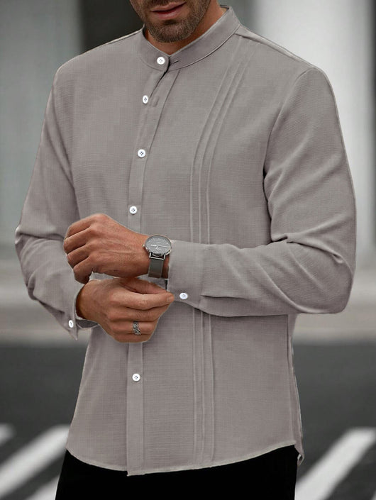 Cardigan Rayado Cuello Mao Hombre Primavera-Otoño - Image 9