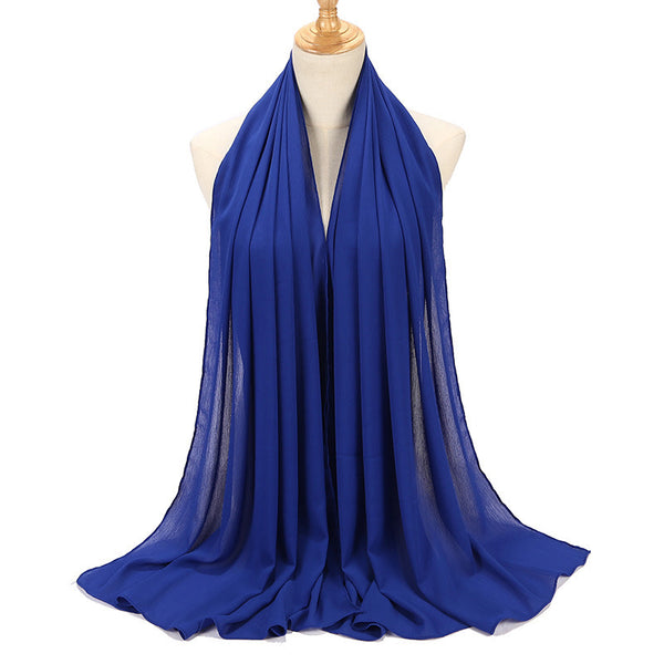 Pañuelo Chifón Plisado Transpirable para Mujer - Diseño Monocromo Elegante