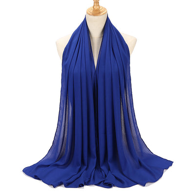 Pañuelo Chifón Plisado Transpirable para Mujer - Diseño Monocromo Elegante - Image 2