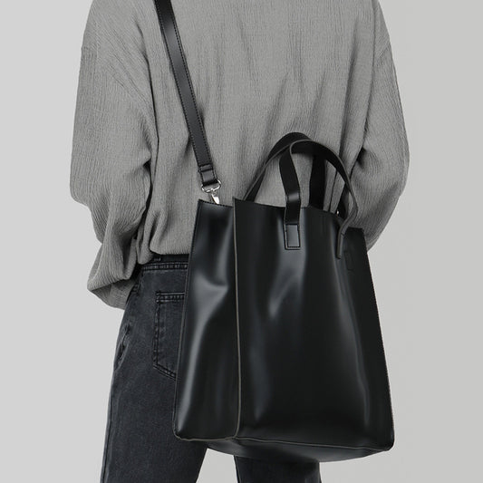 Bolsa Cruzada Hombre Estilo Casual - Capacidad Grande en Cuero PU
