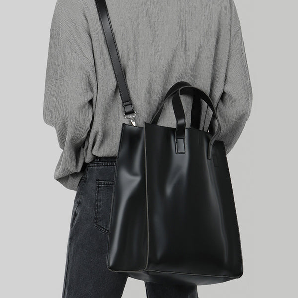 Bolsa Cruzada Hombre Estilo Casual - Capacidad Grande en Cuero PU