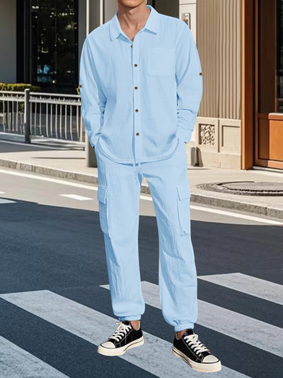 Traje Overol Lino con Solapa y Mangas Largas - Image 32