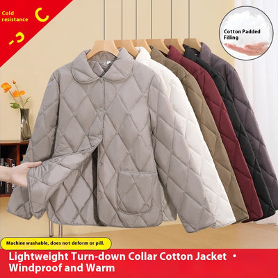 Chaqueta Acolchada Suelta de Algodón para Mujer - Diseño Ligero y Moderno - Image 3