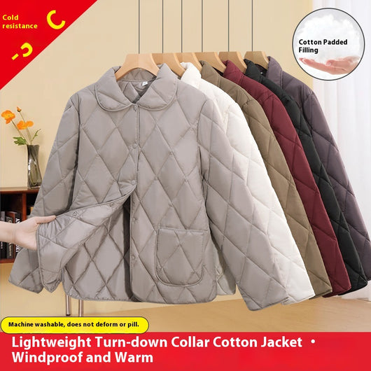Chaqueta Acolchada Suelta de Algodón para Mujer - Diseño Ligero y Moderno - Image 3