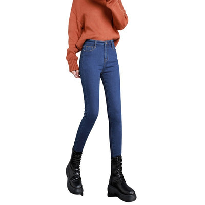 Jeans Cintura Alta Gris Ahumado con Acolchado de Terciopelo - Image 5