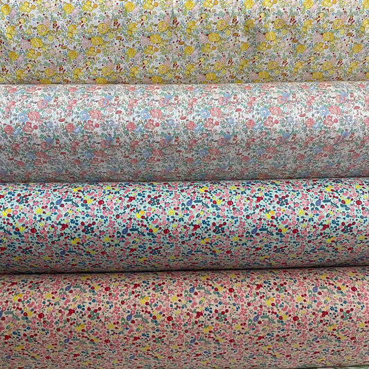 Tela Floral Ecológica de Algodón Twill para Niños