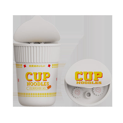 White and blue cup noodle shaped USB humidifier with a removable lid, ideal for desktop or bedroom use. - Image 2