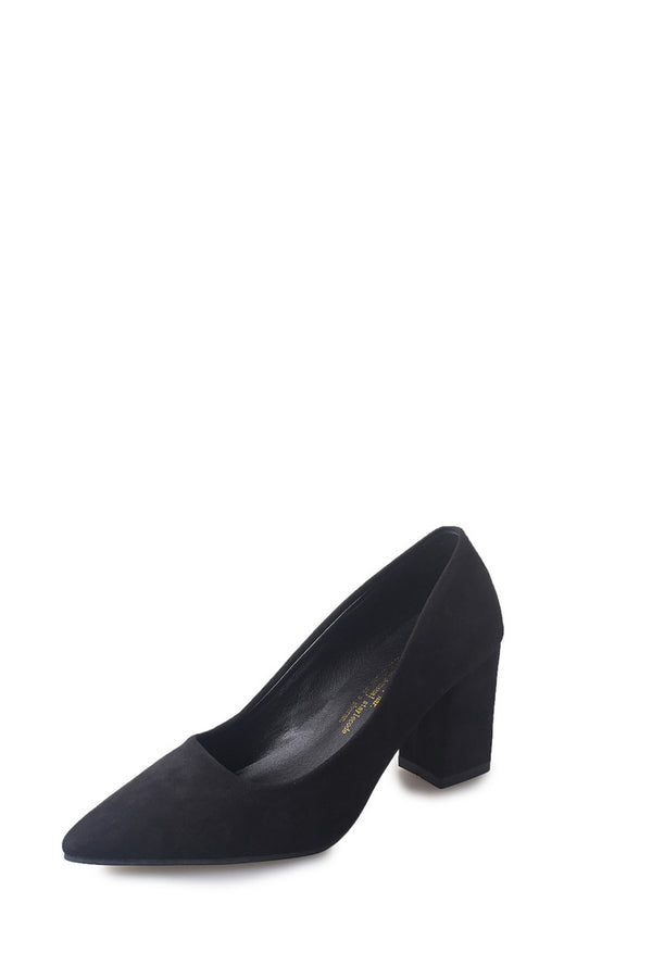Zapatos de Tacón Alto Gris Coreano - Punta Fina y Suela Gruesa Versátil - Image 3