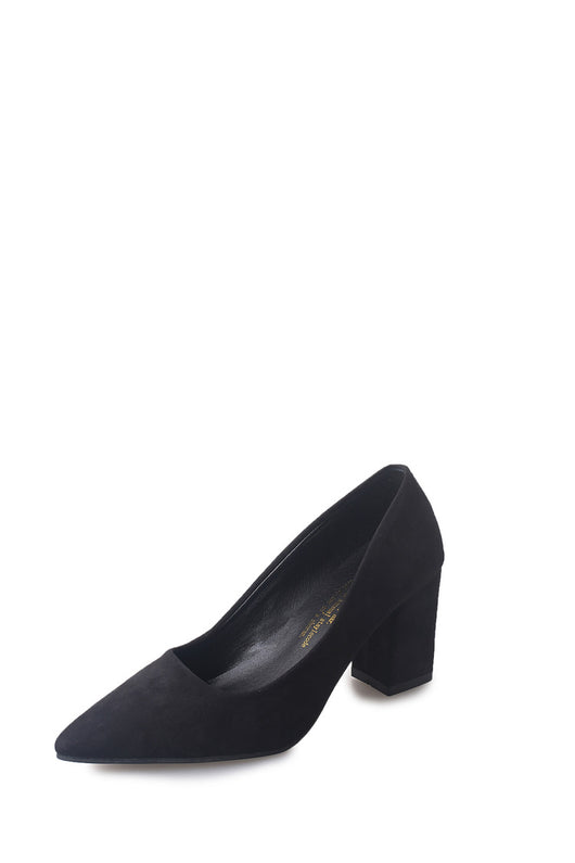 Zapatos de Tacón Alto Gris Coreano - Punta Fina y Suela Gruesa Versátil - Image 3