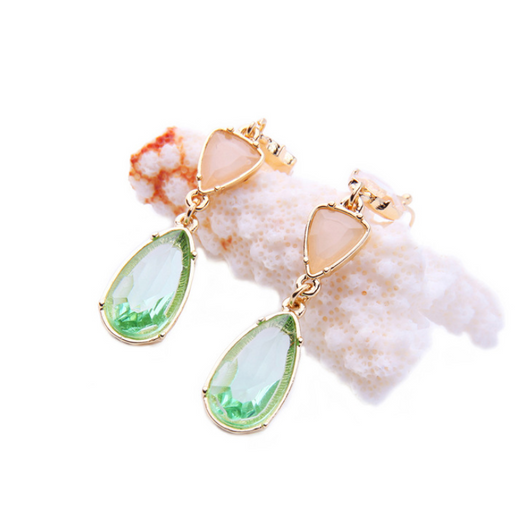 Aretes de Cristal Gema Aleación con Colgante Elegante - Joyería Moderna Estilo Europeo - Image 5