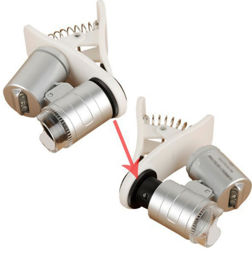 Lente Microscopio Universal 60X para Celular con Clip y Luz LED