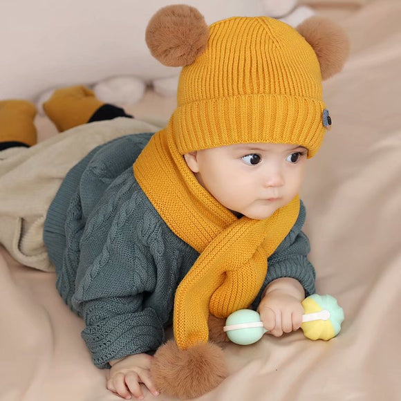 Gorro de Lana Cálido Tejido Suave Color Liso