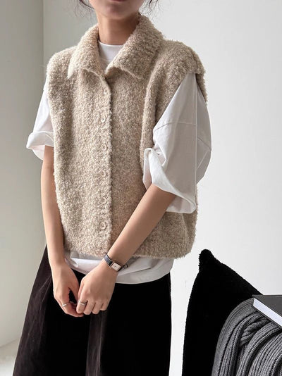 Chaleco Relajado para Mujer con Cuello Alto Superpuesto - Image 12