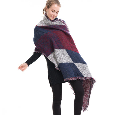 Bufanda de Cachemira Cuadros Mujer - Chal Grueso Cálido Otoño Invierno - Image 6