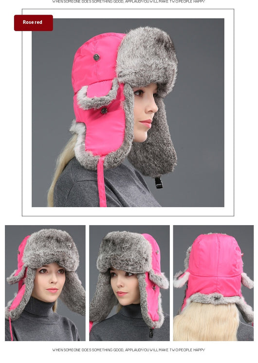 Gorro Térmico Unisex de Piel de Conejo con Protección Auditiva para Clima Frío - Image 24