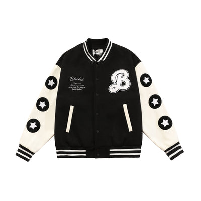 Chaqueta Beisbolera Holgada para Hombre con Bordado Flocking Hamburguesa - Image 3
