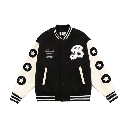 Chaqueta Beisbolera Holgada para Hombre con Bordado Flocking Hamburguesa - Image 3