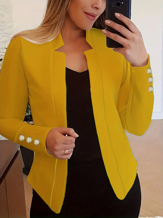 Blazer Ejecutivo de Color Sólido con Puños Estructurados - Image 12