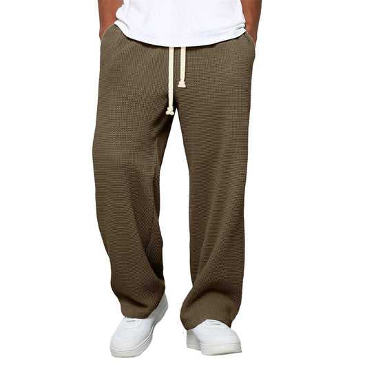 Pantalones Athleisure de Pierna Ancha y Tejido Waffle para Hombre - Image 22