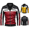 Chaqueta de Cuero Premium con Bloques de Color y Forro de Terciopelo