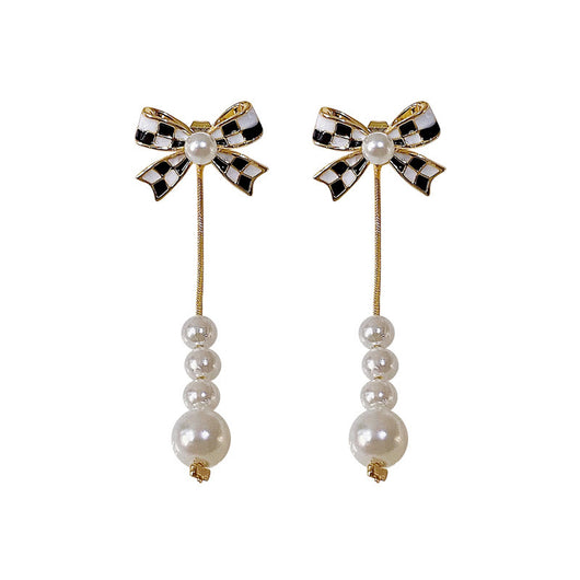 Aretes de Perla con Moño Elegante para Mujer - Image 7