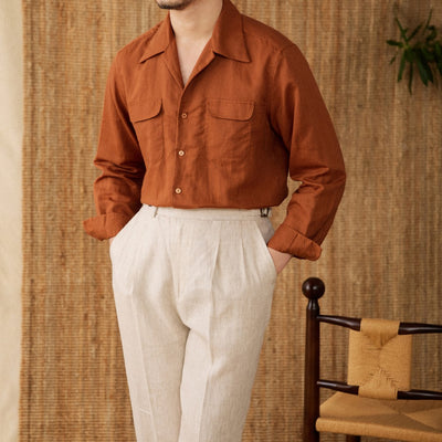 Camisa Casual de Cuello Cubano Versátil para Hombre - Image 10
