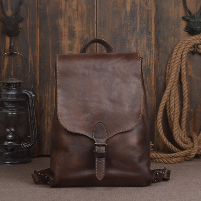 Mochila de Cuero Vegetal Curtido para Hombre - Bolsa de Viaje y Computadora con Acabado Artesanal - Image 7
