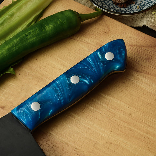 Cuchillos de Cocina Profesionales de Acero Inoxidable Forjado con Mango Azul - Image 6