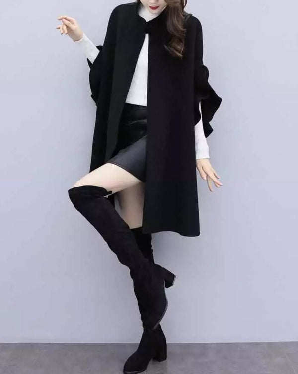 Abrigo de Lana Midi Elegante
