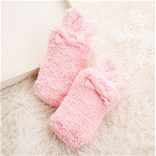 Calcetines de Bebé Niña Coral Fleece Suave con Diseño de Conejito - Image 7