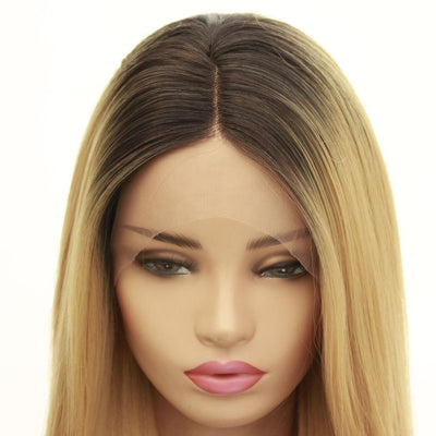 Peluca Frontal de Encaje Sintético Cabello Liso Largo - Image 3
