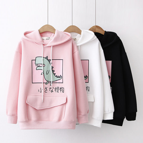 Sudadera con Capucha Estampada y Forro Polar