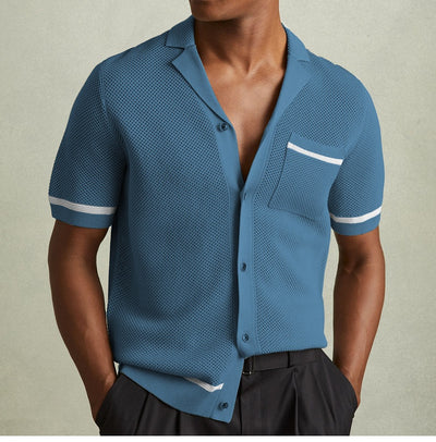 Polo Cubano de Manga Corta en Punto para Hombre - Estilo Verano - Image 12