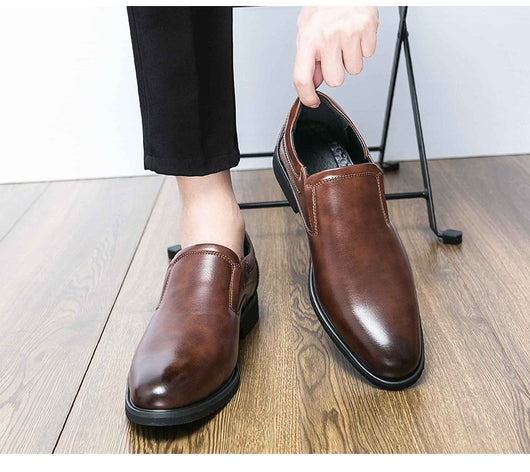 Zapatos de Cuero Formales Estilo Británico Retro para Hombre - Image 19