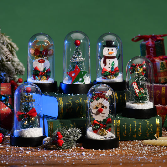 Árbol de Navidad LED con Pantalla de Cristal y Flores Decorativas