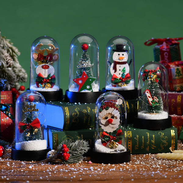 Árbol de Navidad LED con Pantalla de Cristal y Flores Decorativas