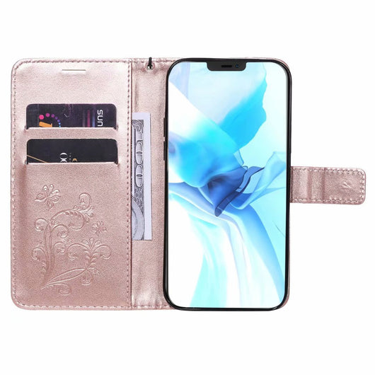 Funda de Cuero para Teléfono con Mariposa Prensada - Image 42