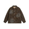 Abrigo Suelto Estampado Leopardo Vintage con Forro Grueso