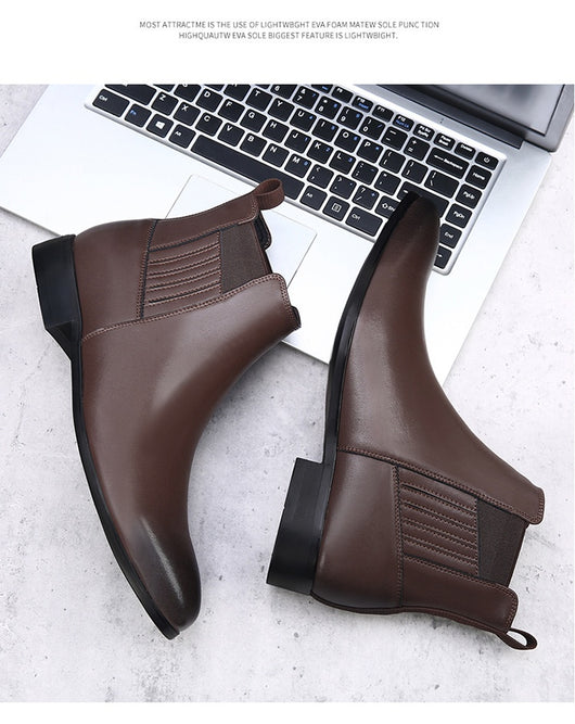 Botas Chelsea Puntiagudas Retro Británicas para Hombre - Image 10