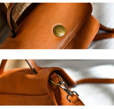 Bolso Bandolera de Cuero Genuino Premium - Diseño Minimalista Neutral - Image 6