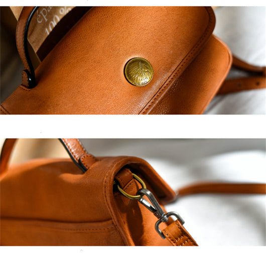 Bolso Bandolera de Cuero Genuino Premium - Diseño Minimalista Neutral - Image 6