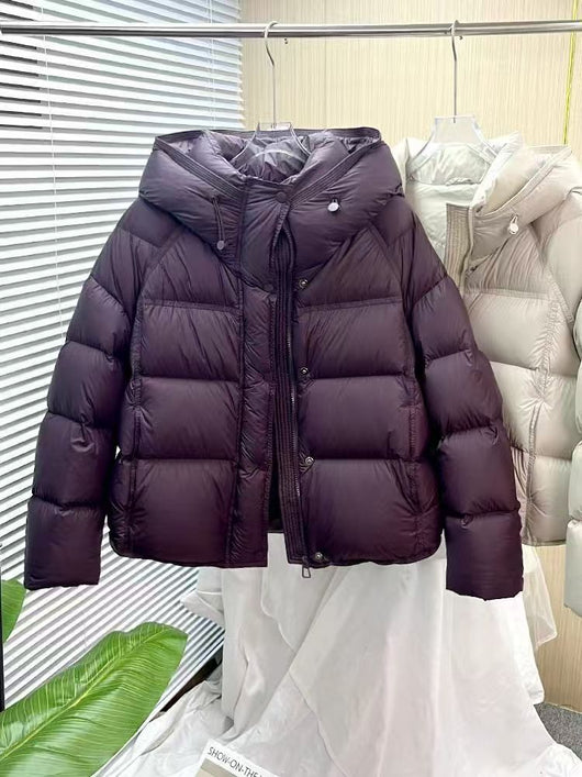 Chaqueta Acolchada Suelta con Capucha - Colores Sólidos Otoño Invierno - Image 12