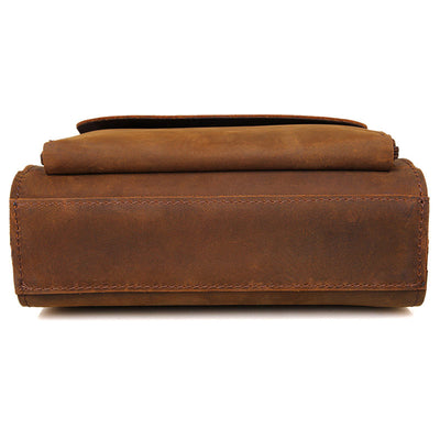 Bolsa Bandolera de Cuero Crazy Horse para Hombre - Estilo Ejecutivo Vertical - Image 4