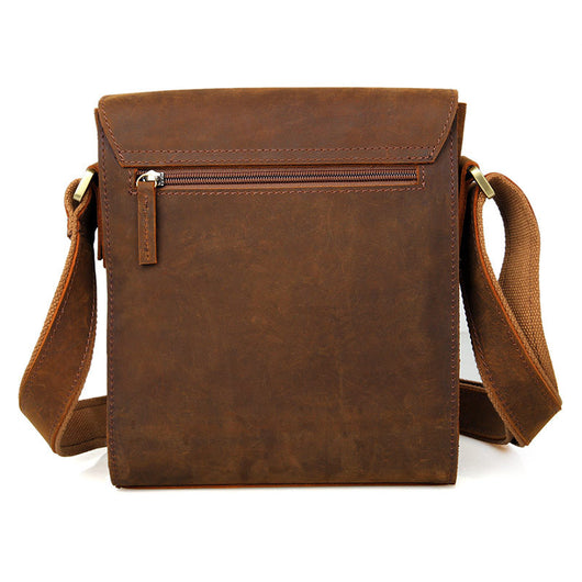 Bolsa Bandolera de Cuero Crazy Horse para Hombre - Estilo Ejecutivo Vertical - Image 3