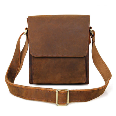 Bolsa Bandolera de Cuero Crazy Horse para Hombre - Estilo Ejecutivo Vertical - Image 6