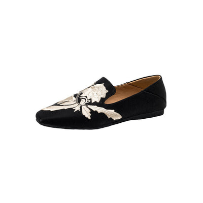 Zapatos Planos Bordados de Corte Bajo con Suela Suave para Mujer - Image 5